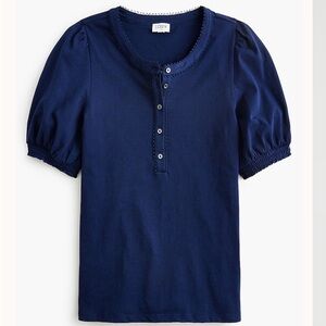 *NWT* J. Crew Smocked Henley Knit Top